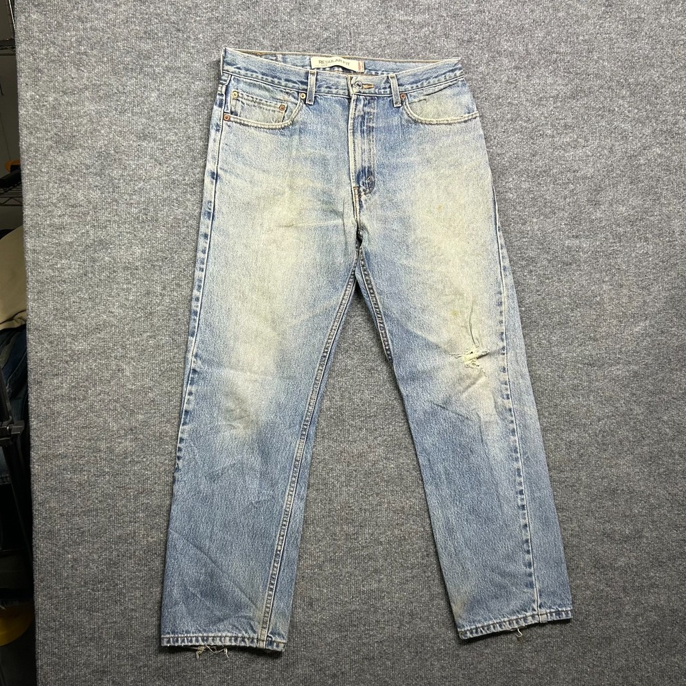 Levi's 505 Straight Jeans Men's Blue Denim Regular Fit‎ Pockets Classic 33X29